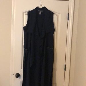 Navy Blue Long Vest